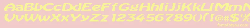 BataviaRegularTtext-Schriftart – Gelbe Schriften auf rosa Hintergrund