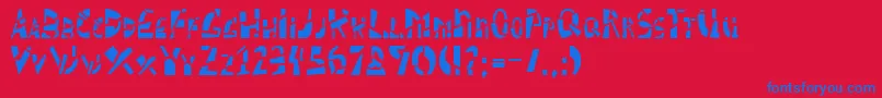 Schizm ffy-Schriftart – Blaue Schriften auf rotem Hintergrund