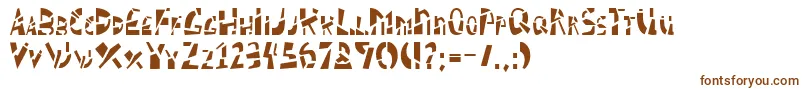 フォントSchizm ffy – 白い背景に茶色のフォント
