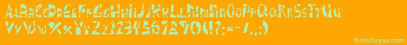 Schizm ffy Font – Green Fonts on Orange Background