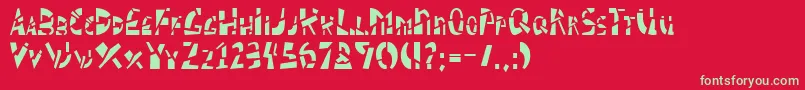 Schizm ffy-Schriftart – Grüne Schriften auf rotem Hintergrund