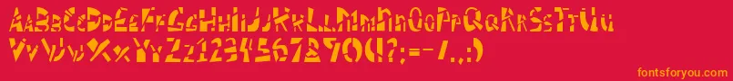 Schizm ffy Font – Orange Fonts on Red Background
