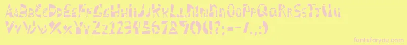 フォントSchizm ffy – ピンクのフォント、黄色の背景