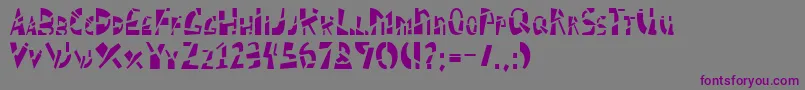 フォントSchizm ffy – 紫色のフォント、灰色の背景