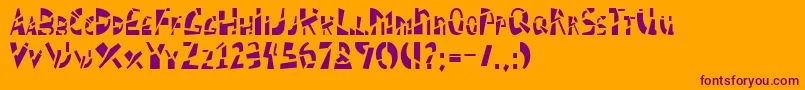 フォントSchizm ffy – オレンジの背景に紫のフォント