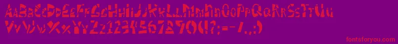 Schizm ffy-Schriftart – Rote Schriften auf violettem Hintergrund