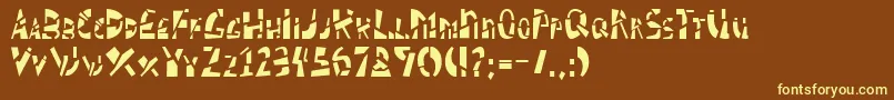 Schizm ffy-fontti – keltaiset fontit ruskealla taustalla