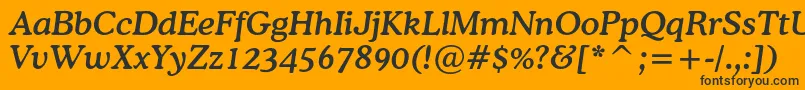 Шрифт CoopermediumcbtItalic – чёрные шрифты на оранжевом фоне