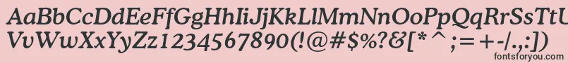 フォントCoopermediumcbtItalic – ピンクの背景に黒い文字