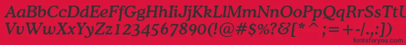 フォントCoopermediumcbtItalic – 赤い背景に黒い文字