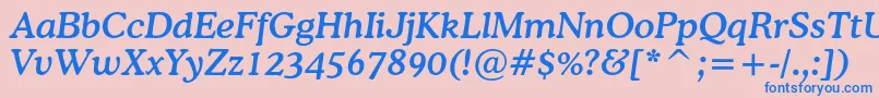 フォントCoopermediumcbtItalic – ピンクの背景に青い文字
