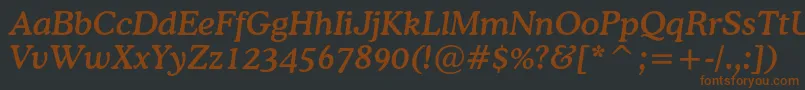 Czcionka CoopermediumcbtItalic – brązowe czcionki na czarnym tle