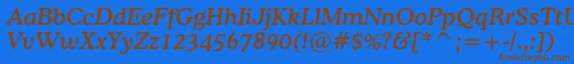Шрифт CoopermediumcbtItalic – коричневые шрифты на синем фоне
