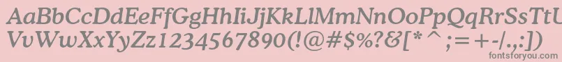 Шрифт CoopermediumcbtItalic – серые шрифты на розовом фоне