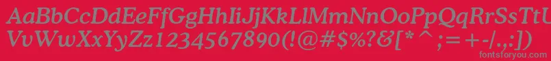 フォントCoopermediumcbtItalic – 赤い背景に灰色の文字