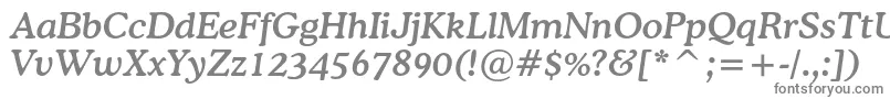 CoopermediumcbtItalic-fontti – harmaat kirjasimet valkoisella taustalla