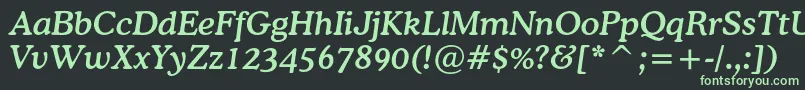 CoopermediumcbtItalic-fontti – vihreät fontit mustalla taustalla