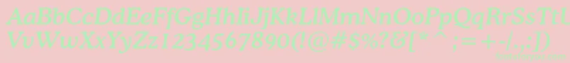 CoopermediumcbtItalic-fontti – vihreät fontit vaaleanpunaisella taustalla