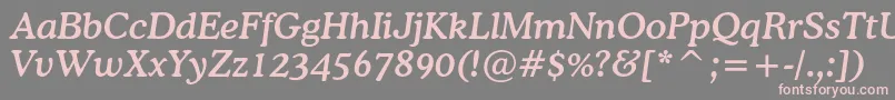 Шрифт CoopermediumcbtItalic – розовые шрифты на сером фоне