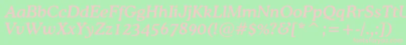 CoopermediumcbtItalic-fontti – vaaleanpunaiset fontit vihreällä taustalla
