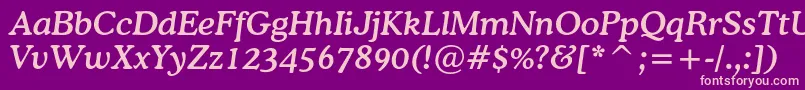 CoopermediumcbtItalic-Schriftart – Rosa Schriften auf violettem Hintergrund