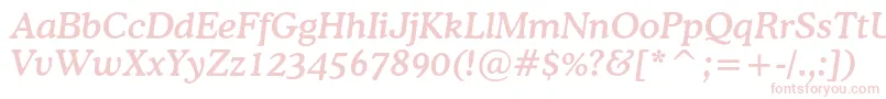 CoopermediumcbtItalic-fontti – vaaleanpunaiset fontit valkoisella taustalla