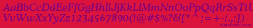 CoopermediumcbtItalic-fontti – violetit fontit punaisella taustalla