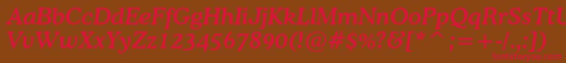CoopermediumcbtItalic Font – Red Fonts on Brown Background