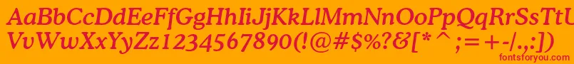CoopermediumcbtItalic Font – Red Fonts on Orange Background
