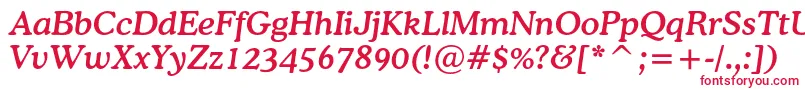 CoopermediumcbtItalic-Schriftart – Rote Schriften auf weißem Hintergrund