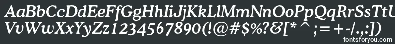 Шрифт CoopermediumcbtItalic – белые шрифты на чёрном фоне