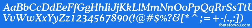 CoopermediumcbtItalic-Schriftart – Weiße Schriften auf blauem Hintergrund