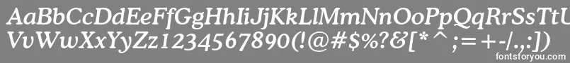 Шрифт CoopermediumcbtItalic – белые шрифты на сером фоне