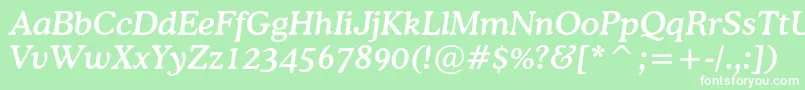 フォントCoopermediumcbtItalic – 緑の背景に白い文字