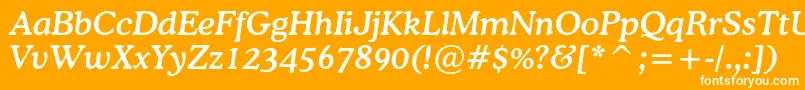 CoopermediumcbtItalic-Schriftart – Weiße Schriften auf orangefarbenem Hintergrund