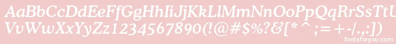CoopermediumcbtItalic Font – White Fonts on Pink Background