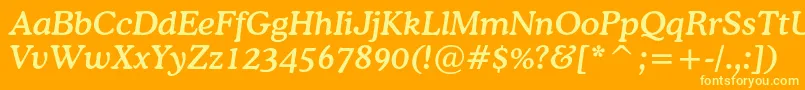 CoopermediumcbtItalic Font – Yellow Fonts on Orange Background