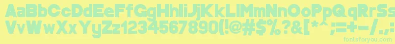 MondoCane Font – Green Fonts on Yellow Background