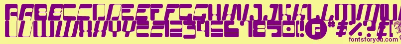 Entraterrestrial Font – Purple Fonts on Yellow Background