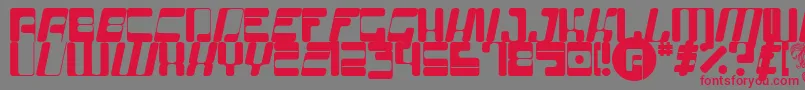 フォントEntraterrestrial – 赤い文字の灰色の背景