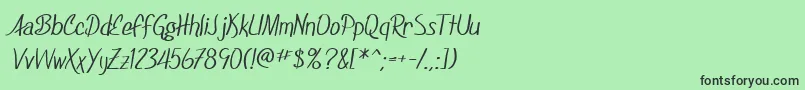 Шрифт SfFoxboroScript – чёрные шрифты на зелёном фоне