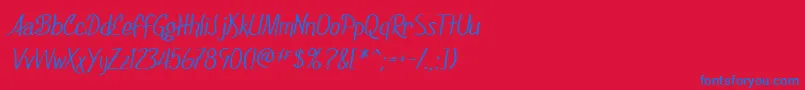 fuente SfFoxboroScript – Fuentes Azules Sobre Fondo Rojo