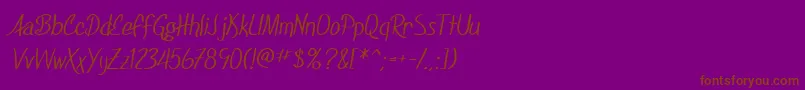 fuente SfFoxboroScript – Fuentes Marrones Sobre Fondo Morado