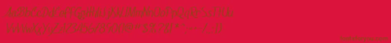 SfFoxboroScript-Schriftart – Braune Schriften auf rotem Hintergrund