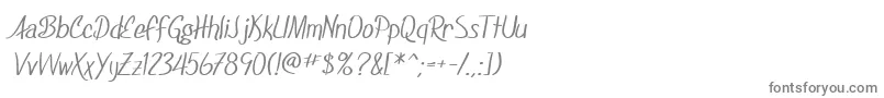 SfFoxboroScript-fontti – harmaat kirjasimet valkoisella taustalla