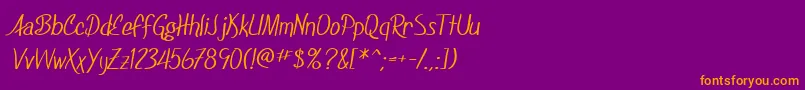 Шрифт SfFoxboroScript – оранжевые шрифты на фиолетовом фоне