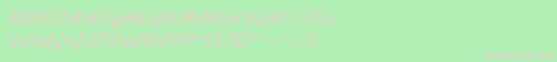 SfFoxboroScript-Schriftart – Rosa Schriften auf grünem Hintergrund