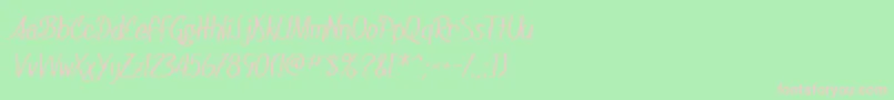 Fonte SfFoxboroScript – fontes rosa em um fundo verde