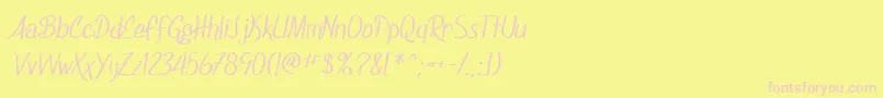 fuente SfFoxboroScript – Fuentes Rosadas Sobre Fondo Amarillo