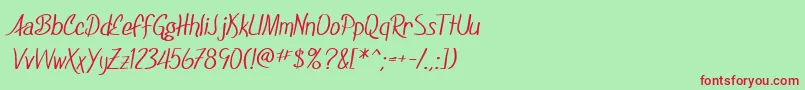 fuente SfFoxboroScript – Fuentes Rojas Sobre Fondo Verde